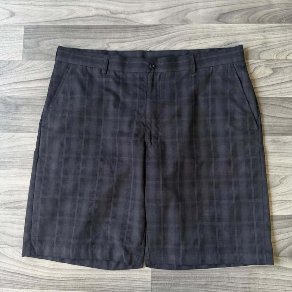 Ben Hogan Performance Golf Collection Grey Plaid Shorts Size 38